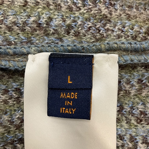 LOUIS VUITTON MEN'S GREEN / BLUE / BROWN 2019 MOHAIR KNIT TURTLENECK SWEATER - Picture 6 of 7